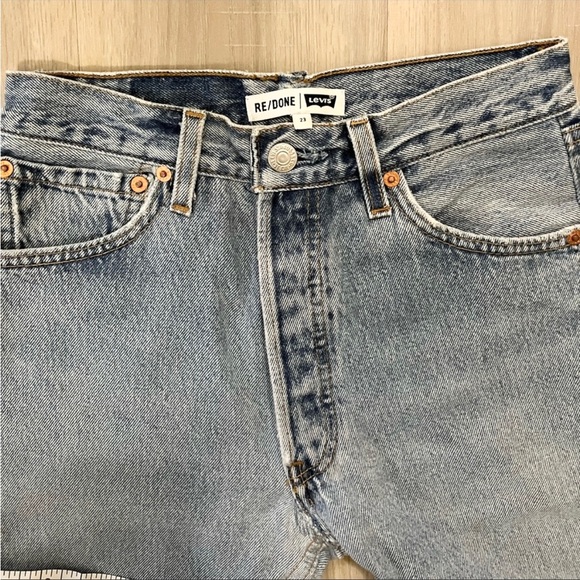 Redone vintage levi’s 501 high rise straight cropped jeans - Picture 9 of 11